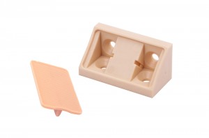 Équerre de liaison plastique double 42mm bouleau