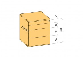 K-BBP conteneur TipAer 540mm type 1/V 9 métal extension partielle push