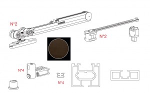 TERNO Universal Eclettica kit pour portes coulissantes 3000x1500mm brun foncé