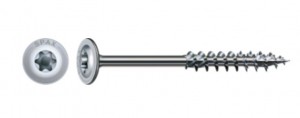 SPAX vis a bois 8x400/80 tete plate TXS, W, 4C, filet partiel