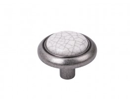 TULIP Bouton Gipa nickel foncé/porcelaine craquelée + vis