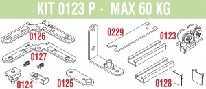 SISCO jeu de ferrures pour portes intérieures épaisseur 30mm 123P