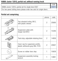 HAWA 25910 Junior 120/G quincaillerie d'intérieur coulissante verre ensemble de