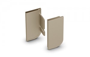 HETTICH 9210128 Embouts pour poignée Canis L, gauche+droite, inox brossé