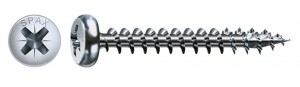 SPAX vis a bois 5x25 tete demi-ronde PZ, W, 4C