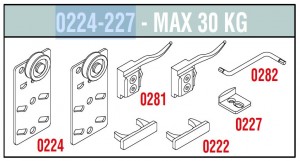 SISCO 224-227 ensemble de ferrures 1 vantail 30kg