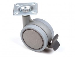 StrongCastors roue 60mm avec bandage souple et frein