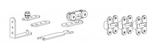 TERNO kit pour portes intérieures pliantes 2 vantaux/40kg charnieres sans feuill