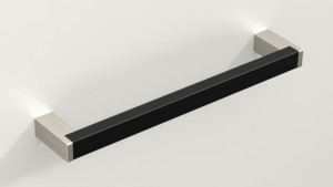 HETTICH 9208083 Poignée Bermeo 160 noir mat/inox brossé HETTICH 9208083 Poignée Bermeo 160 noir mat/inox brossé