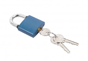 Cadenas ovale 38mm 3 clés bleu
