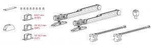 TERNO Vetro 40 ensemble de ferrures pour portes en verre 80kg avec amortisseur