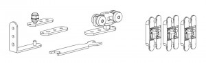 TERNO kit pour portes intérieures pliantes 2 vantaux/40kg sans feuillure art.175