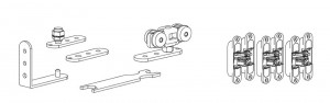 TERNO kit pour portes intérieures pliantes 2 vantaux/40kg sans feuillure art.175