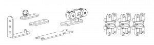 TERNO kit pour portes intérieures pliantes 2 vantaux/40kg sans feuillure art.175