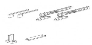 TERNO Step ensemble de ferrures pour porte coulissante intérieure 30kg, 1 vantai