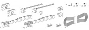 TERNO Classic synchro ensemble pour quincaillerie intérieure 2x amortisseur 80kg