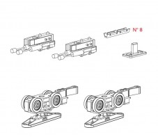 TERNO Step ensemble de ferrures pour porte coulissante intérieure 180kg, 1 vanta