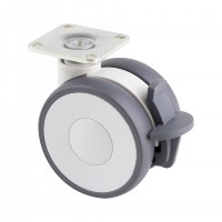 TENTE roue Linea 65mm avec frein 70kg gris clair