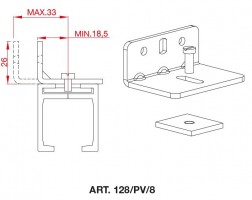 TERNO support de guidage supérieur art. 128/PV/8