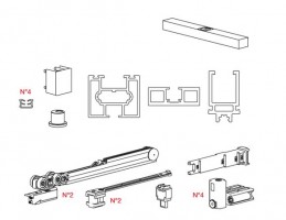 TERNO Universal Evolution kit pour portes coulissantes 3000x1500mm argenté