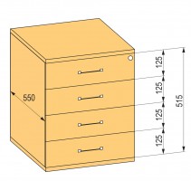 K-BBP Conteneur 4+0, glissiere a rouleaux Strong