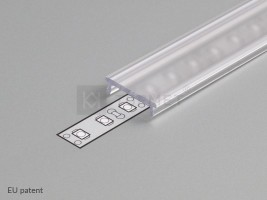 StrongLumio moulure de recouvrement F pour profil LED 14 clipsable 2000mm transl