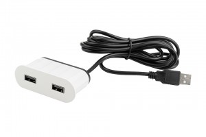 VersaPick, 2x USB, ovale, blanc mat RAL 9003, zamak