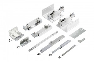 StrongLine Planio quincaillerie pour portes coulissantes 2 vantaux amortissement