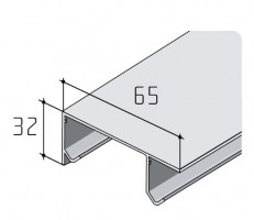 S-S20/30 alu moulure double anodisée 3m
