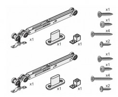 K-SEVROLL ensemble de ferrures pour portes intérieures Simple 18 Galaxy 50kg 2x