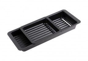 Égouttoirs 2 pcs pour évier 440x185mm et 205x183mm noir
