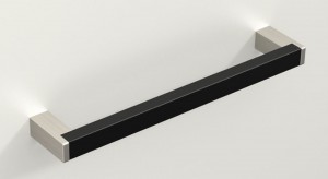HETTICH poignée 9208086 Bermeo 269/256 noir/acier inox imitation