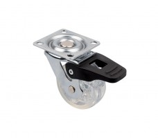 StrongCastors roue TOP O 50 mm transparente avec frein