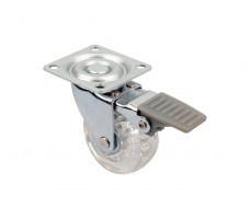 StrongCastors roue TOP-E o50mm transparent foncé avec frein