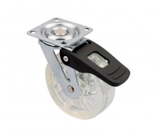 StrongCastors roue TOP O75mm transparent avec frein
