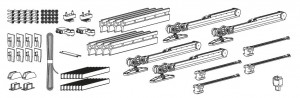 TERNO Vetro 40 synchro ensemble de ferrures pour portes en verre 80kg/8mm/4x amo