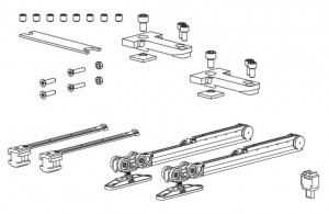 TERNO Vetro 40 Drag ensemble de ferrures pour porte verre 80kg avec amortisseur