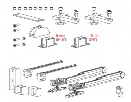 TERNO Vetro 40 Drag ensemble de ferrures pour porte vitrée 80kg avec amortisseur