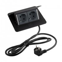 LEGRAND Pop-up v2, 2 x prise électrique 230 V Schuko noir mat