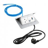 LEGRAND Pop-up v2, 1 x prise électrique 230 V, 1 x RJ45, 1 x VGA, alu