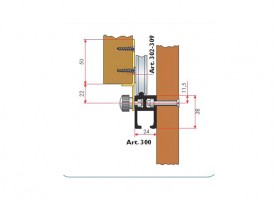 TERNO chariot supérieur pour ferrures de lit double 309 gris