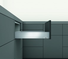 K-BLUM Legrabox M 500 mm/40 kg, gris, vis a bois + accessoires Classico Kristall