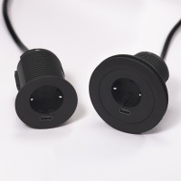 VersaTag prise électrique 1x 230V Schuko, 1x USB A, noir