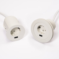 VersaTag prise électrique 1x 230V Schuko, 1x USB A, blanc