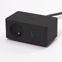 VersaQ 1x 230V, USB A+C 5V noir