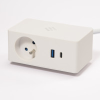 VersaQ  1x 230V, USB A+C 5V blanc