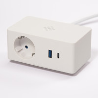 VersaQ  1x 230V, USB A+C 5V blanc, Schuko
