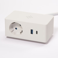 VersaQ HUB 1x 230V, 1x RJ45, USB-A+C 5V, 1x HDMI, sans recharge QI, blanc, Schuk