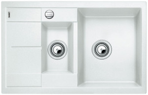 BLANCO 513468 évier Metra 6 S Compact avec excentrique Silgranit PuraDur blanc BLANCO 513468 évier Metra 6 S Compact avec excentrique Silgranit PuraDur blanc