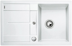 BLANCO 513028 évier Metra 45 S avec excentr Silgranit PuraDur blanc